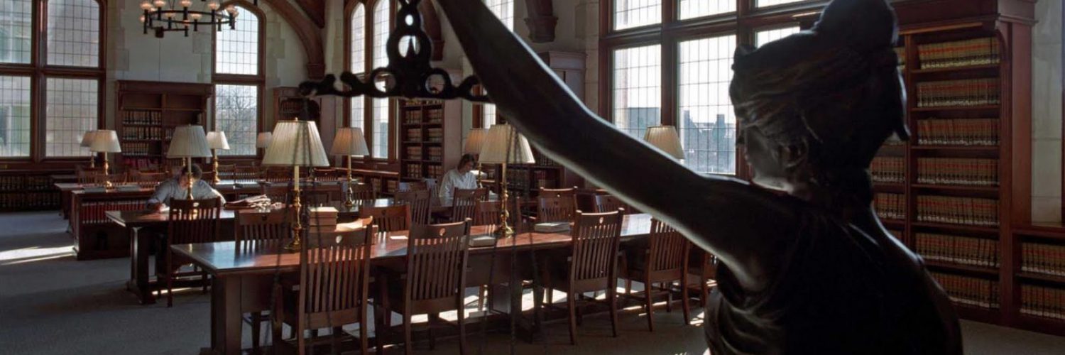 Interior view of the Law School library's main reading room